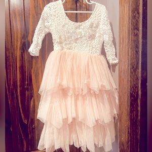 Layered tulle and lace dress